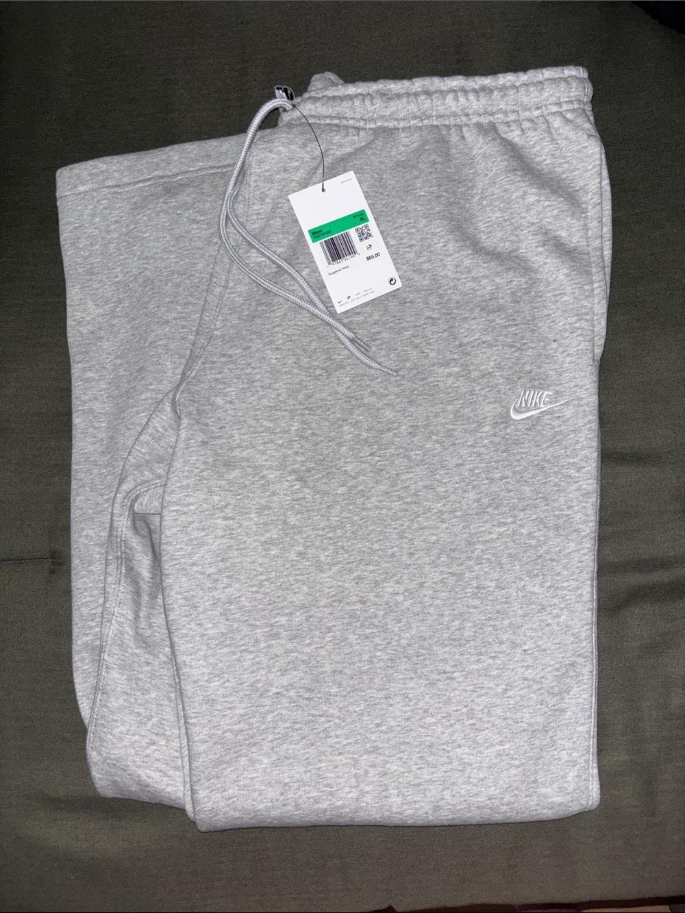 NIKE mens XL open-hem fleece pants